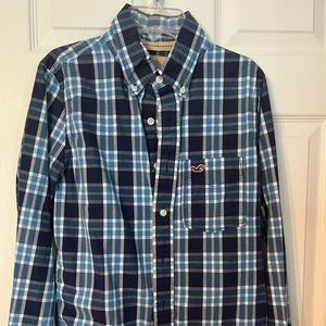 Blue Plaid Men’s Hollister Shirt Size Small